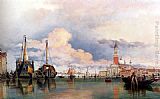 The Church Of The Gesuati And Riva Delle Zattere, With San Giorgio Maggiore Looking East by Edward William Cooke